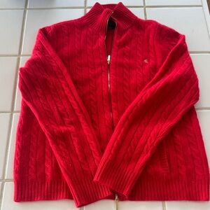 Polo by Ralph Lauren Red Cable Knit Cardigan